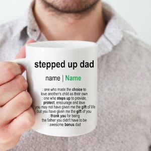 Personalized Stepped Up Dad Definition Father&#39;s Day Mug