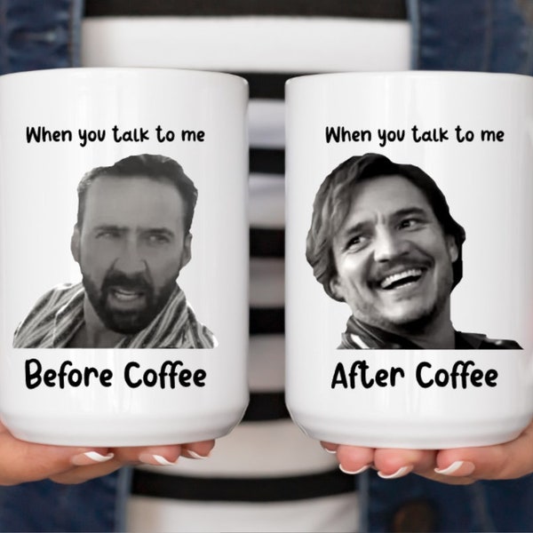 Nicolas Cage and Pedro Pascal mug