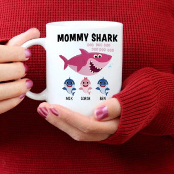 Personalized Mommy Shark Mug for Mom