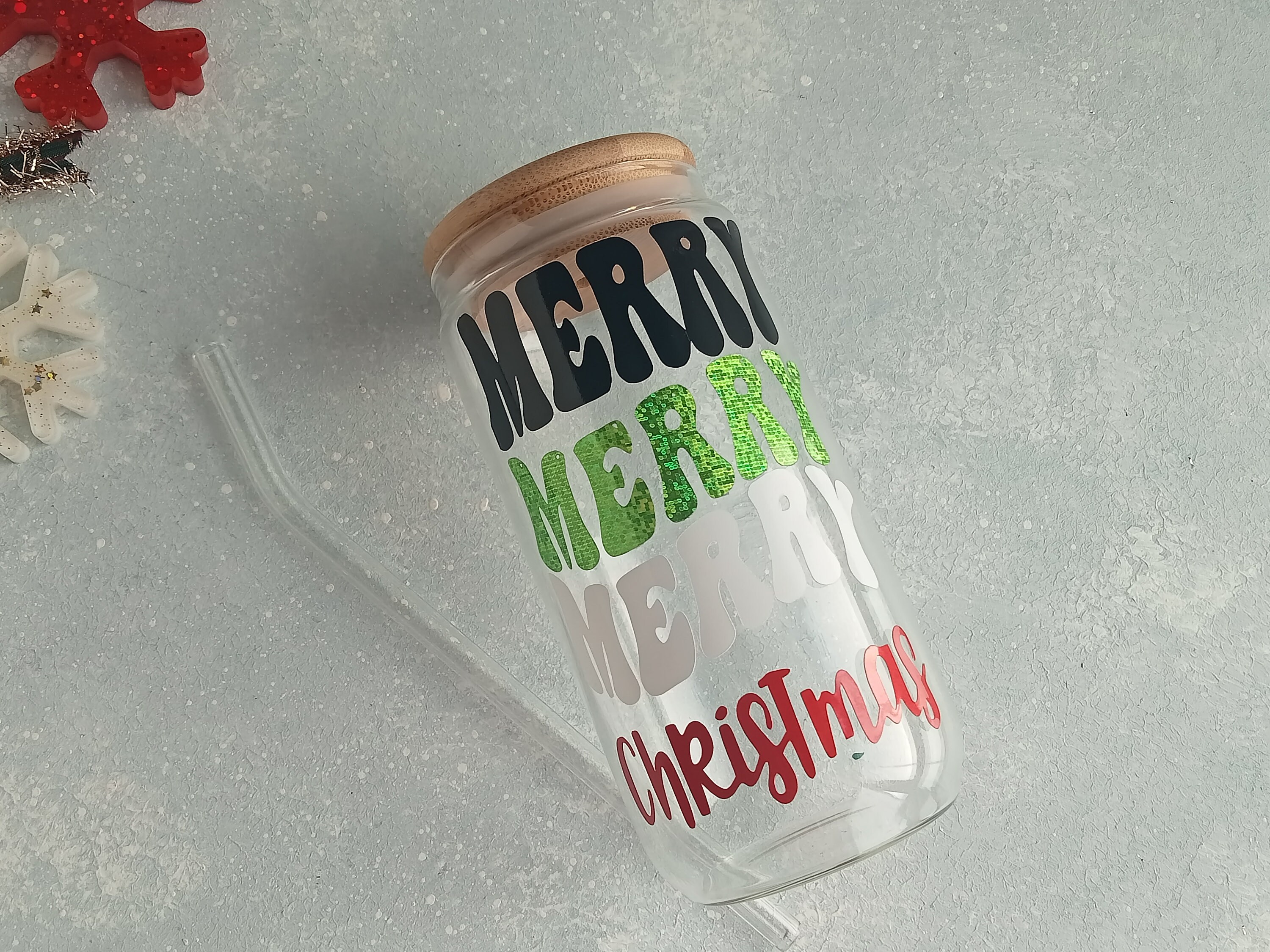 Personalized Christmas Gift Box Christmas Glass Cup With Lid Etsy