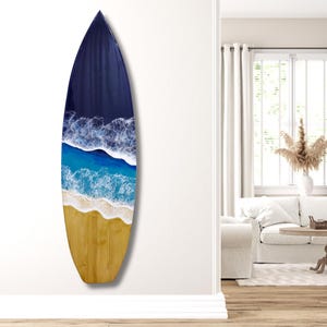 Personalized Large Epoxy Resin Surfboard Wall Decor, Coastal Surf Art, Great Gift Idea for Surf Enthusiasts