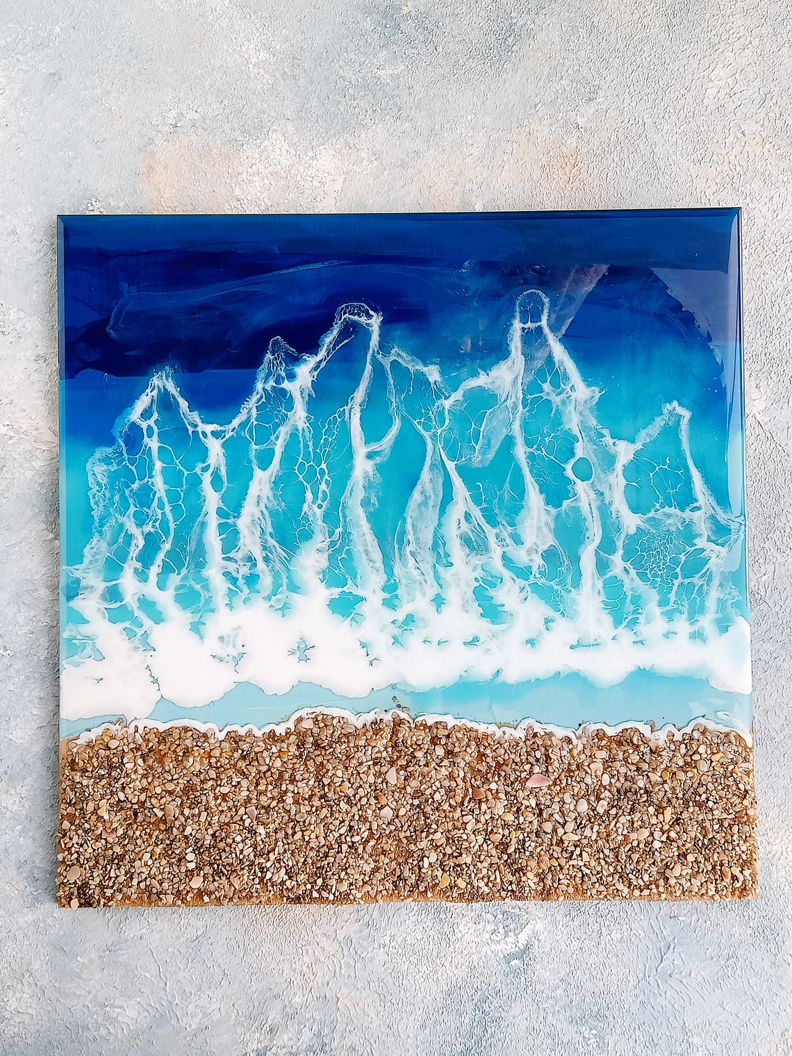 Resin Ocean Painting Beach Resin Art Resin Wall Art 3D Etsy
