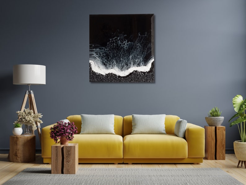 Dark Ocean Resin Art Wall Decor Bedroom Wall Decor Over the Etsy