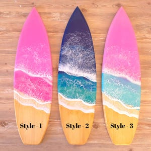 Personalized Baby Room Pink Surfboard Wall Art, Baby Room Wall Decor, Nursery Baby Name Surfboard, Surf Lovers Gift, Baby Shower Gift image 3