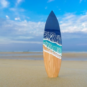 Surfboard Wall Resin Art Bar Decor, Wooden Wall Hanging Art, Surfer Gift, Beach House Decor, New Home Gift