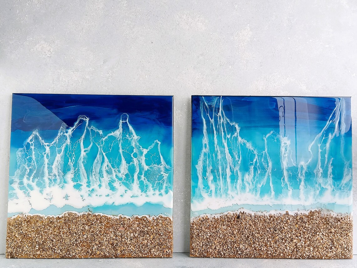 Resin Ocean Painting Beach Resin Art Resin Wall Art 3D Etsy
