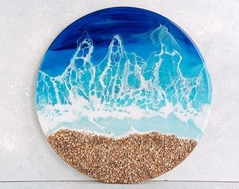 Resin Beach Art, Resin Beach painting, Epoxy Art, Resin Art sea, Beach Decor, Seascape, Coastal Art, Resin Ocean Wall Art, Epoxy Sea Waves