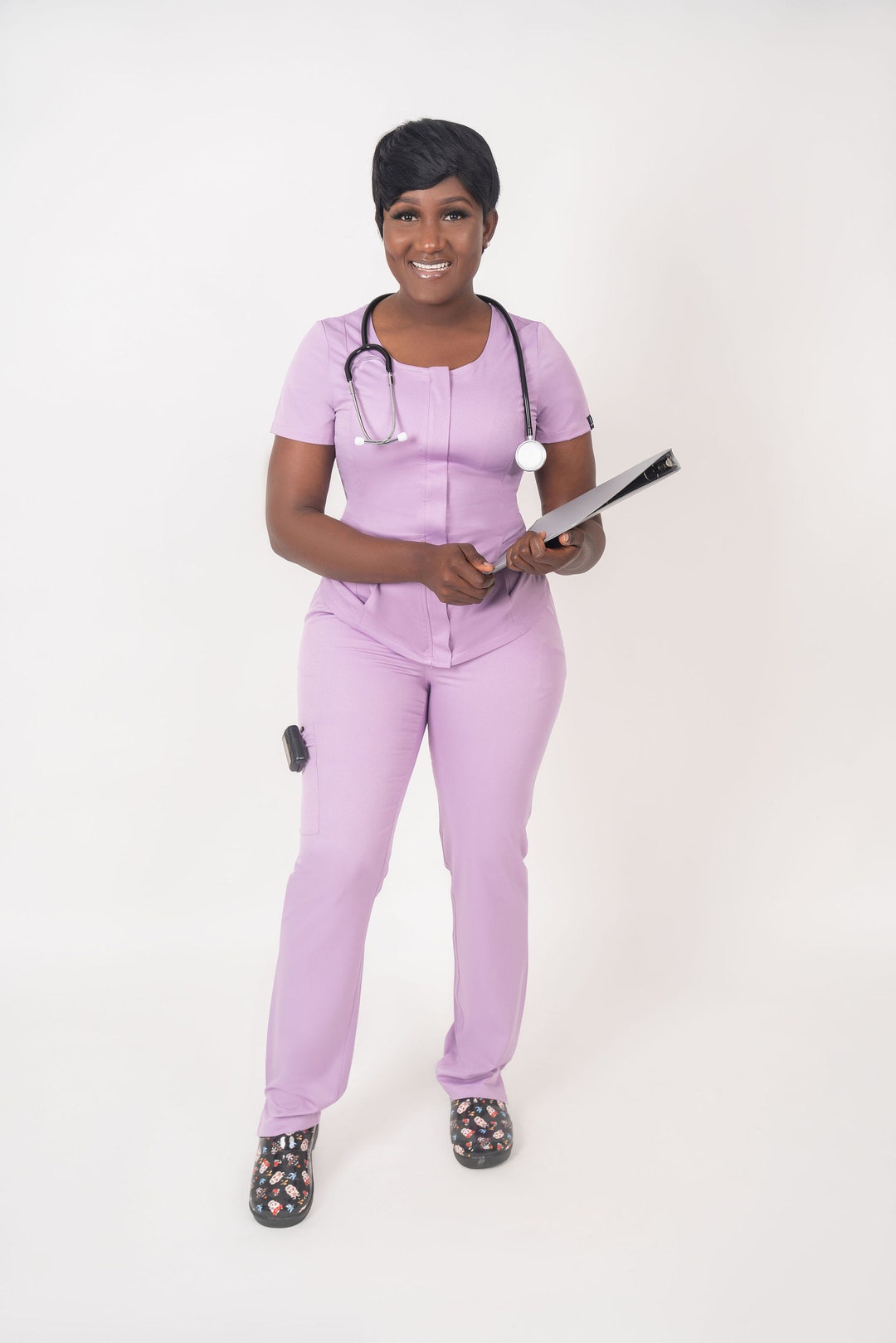 Women Nurse/ Medical Scrub Set, Scrubs, Hospital Uniform, Purple Scrubs