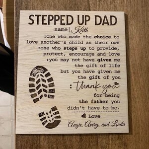 Stepped Up Dad Sign-Father’s Day-Gift for Stepdad-