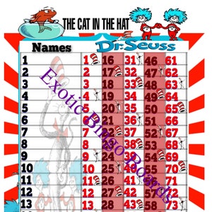 1-15 Line Bingo Board, 1-75 Balls Straight (CatHat)