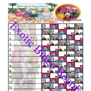 1-75 Ball Bingo Board, 1-15 lines, Straight (Golden)