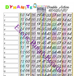 Tableau de bingo 1-15 lignes, 1-75 boules mixtes (Double Action Houdini)