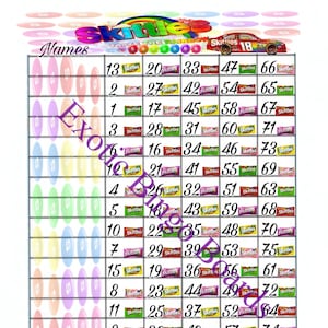1-15 Line Bingo Board, 1-75 Balls Mixed (Skit)