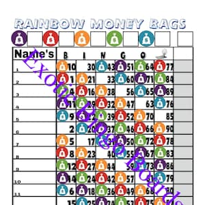 Tabellone Bingo da 1 a 15 linee, 90 palline miste (sacchetti di denaro)