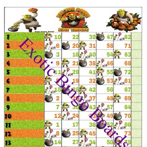 1-75 Ball Bingo Board, 1-15 Lines, Mixed (Sh Halloween)