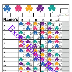 Bingobord met 1-15 lijnen, 1-90 ballen gemengd Houdini (Rainbow Clovers)
