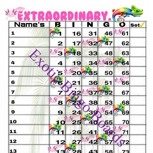 1-75 Ball Bingo Board, 1-15 Lines, Straight (Extraordinary)