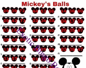 1-75 Ball Bingo Board, 1-25 Lines, Mixed (M&#39;s Balls)