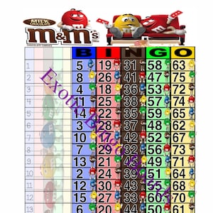 1-75 Ball Bingo Board, 1-15 Lines, Mixed Houdini (MM)
