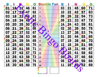 Tableau de bingo 1-15 lignes, 1-75 boules mixtes (double plaisir)