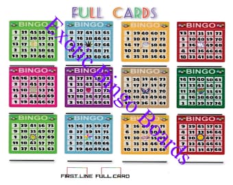 1-15 Line Bingo Board, 1-75 Balls Mixed (Full Card)