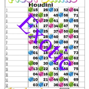 1-15 Line Bingo Board, 1-75 Balls Mixed (Piggy Houdini)