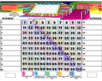 1-20 Line Bingo Board, 1-100 Balls, Straight (PKO Grid)