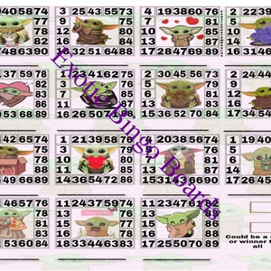 Tableau de bingo 1-15 lignes, 1-90 boules pleine carte mixte (YFC)