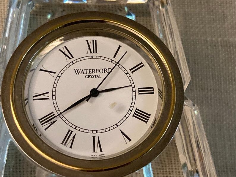 Waterford Crystal Obelisk Desk Clock Etsy