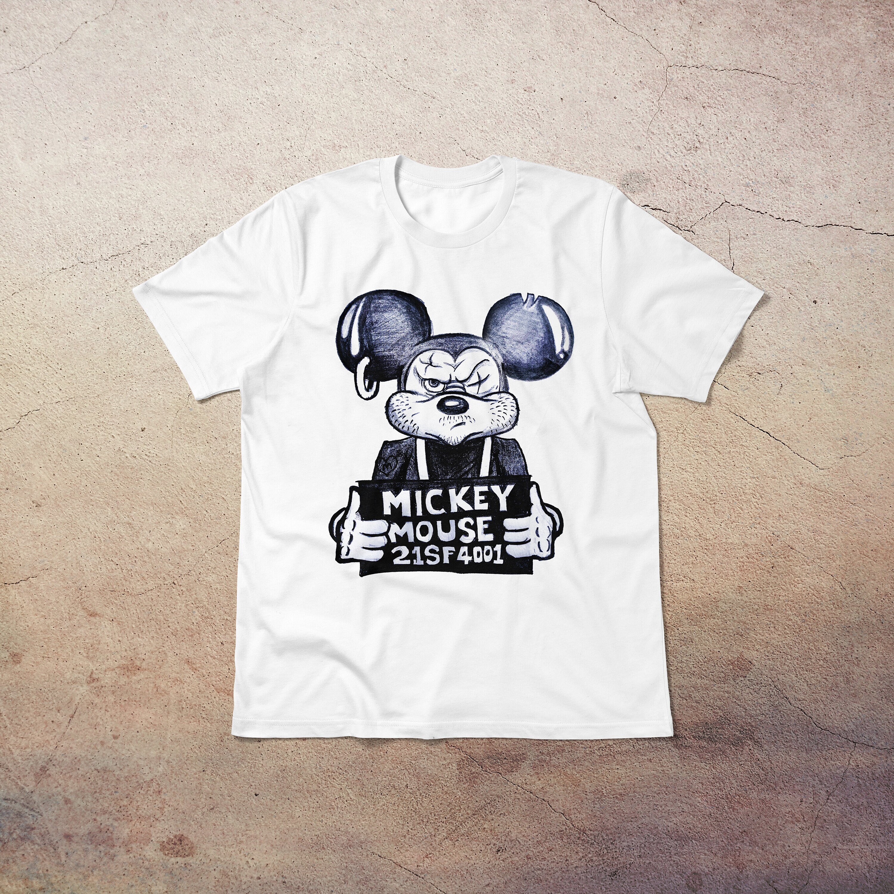 Pencil-drawn Mickey Mouse T-shirt Badass Mickey Mouse - Etsy