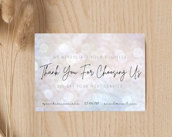 Business Thank You Card, Business Template, Thank You, Editable, Printable, Client with Logo, Cleaning Business, Coupon