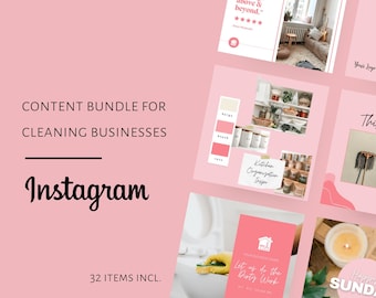 INSTAGRAM POST Bundle, PINK, Instagram Content, Business, Instagram Story, Cleaning Business, Instagram Post, Professional Cleaning Service