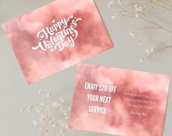 VALENTINE'S DAY Thank You Card, Business Template Canva Etsy Thank You , Editable, Printable, Digital, Client with Logo, Cleaning Business