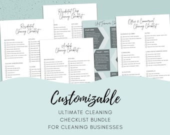 ULTIMATE CLEANING CHECKLIST Pack, Editable, Cleaning Business, Professional Cleaning, Airbnb, Commercial, Printable, Service, Small Business