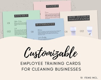 Employee Training Cards, Bundle, New Hire, Employee Onboarding, Cleaning Business Professional, Training Guide, Training Manual, Field Guide