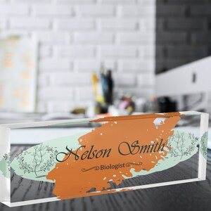 Colorful Desk Name Plate Custom Personalized Desk Sign Plaque Office Flower Office Sign desk accessories Name Plaque Colourful Concept 2