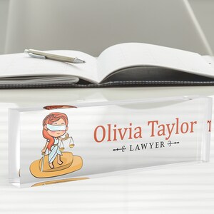 Desk Name Plate Model 032 Lawyer Concept Custom Personalized Desk Sign Plaque Office Flower Office Sign desk accessories Name Plaque