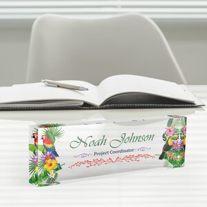 Plaque signalétique de bureau Personnalisée Panneau de bureau Plaque De bureau Fleur De bureau Enseigne Accessoires de bureau Nom Plaque Modèle 013 Parrot Concept