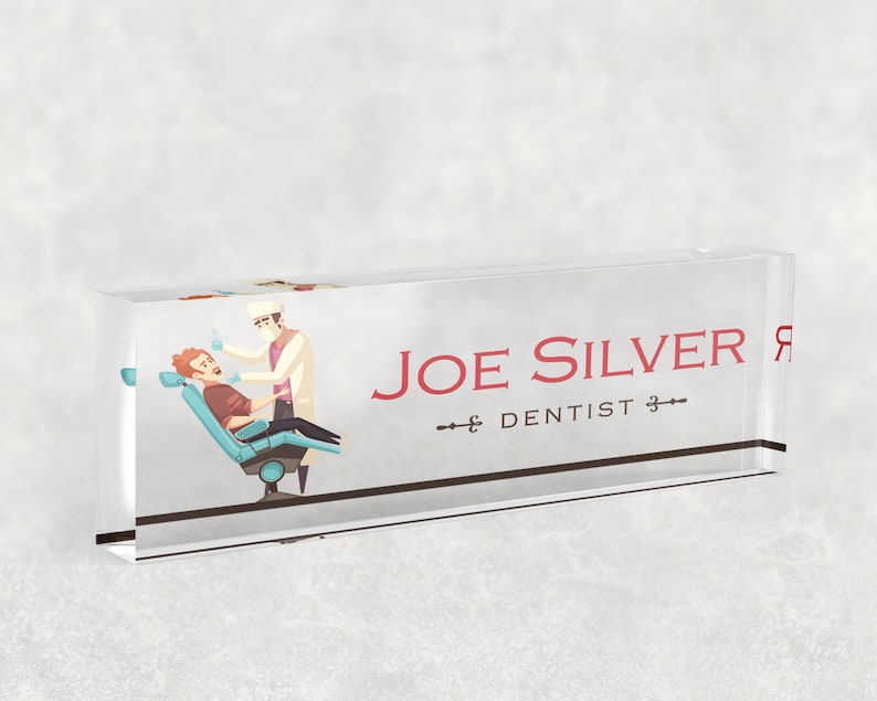 Dentist Desk Name Plate Custom Personalized Desk Sign Dentist Etsy Canada