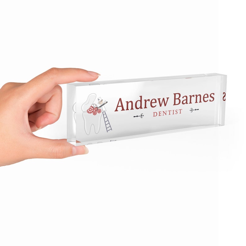 Dentist Desk Name Plate Custom Personalized Desk Sign, Dentist Gift