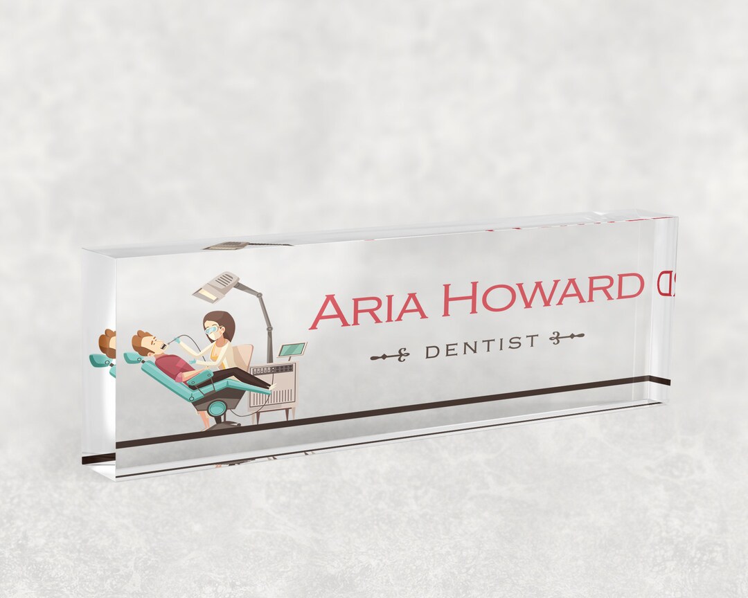 Dentist Desk Name Plate Custom Personalized Desk Sign, Dentist Gift