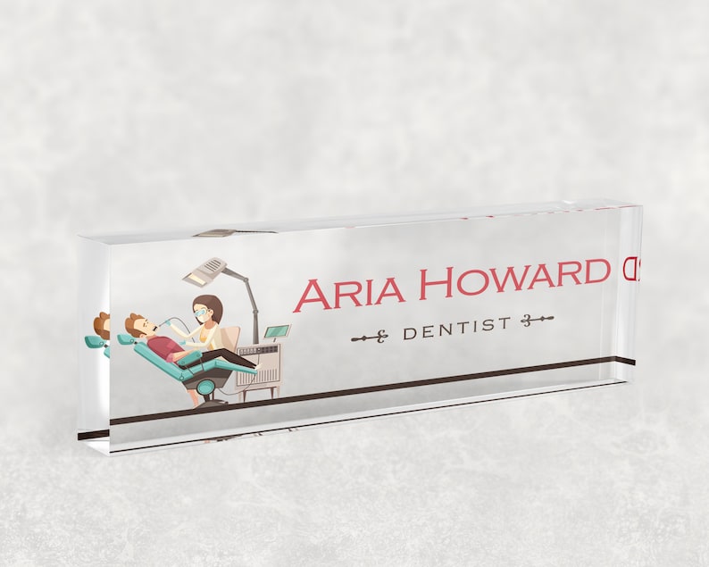 Dentist Desk Name Plate Custom Personalized Desk Sign Dentist Etsy