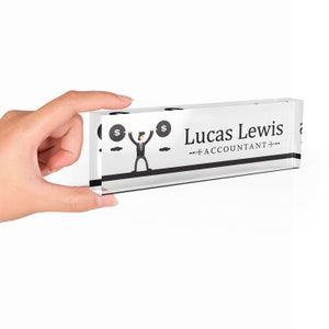 Desk Name Plate Model 033 Accountant Concept Custom Personalized Desk Sign Plaque Office Flower Office Sign desk accessories Name Plaque