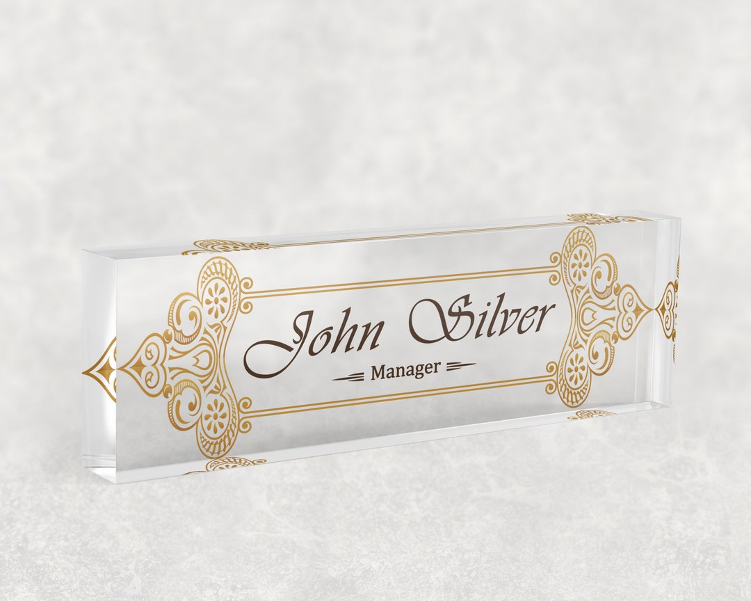 Curve Concept Desk Name Plate Custom Personalized Desk Sign Plaque ...