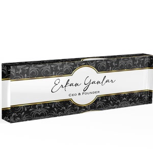 Desk Name Plate Custom Personalized Desk Sign Plaque Office Flower Office Sign desk accessories Name Plaque