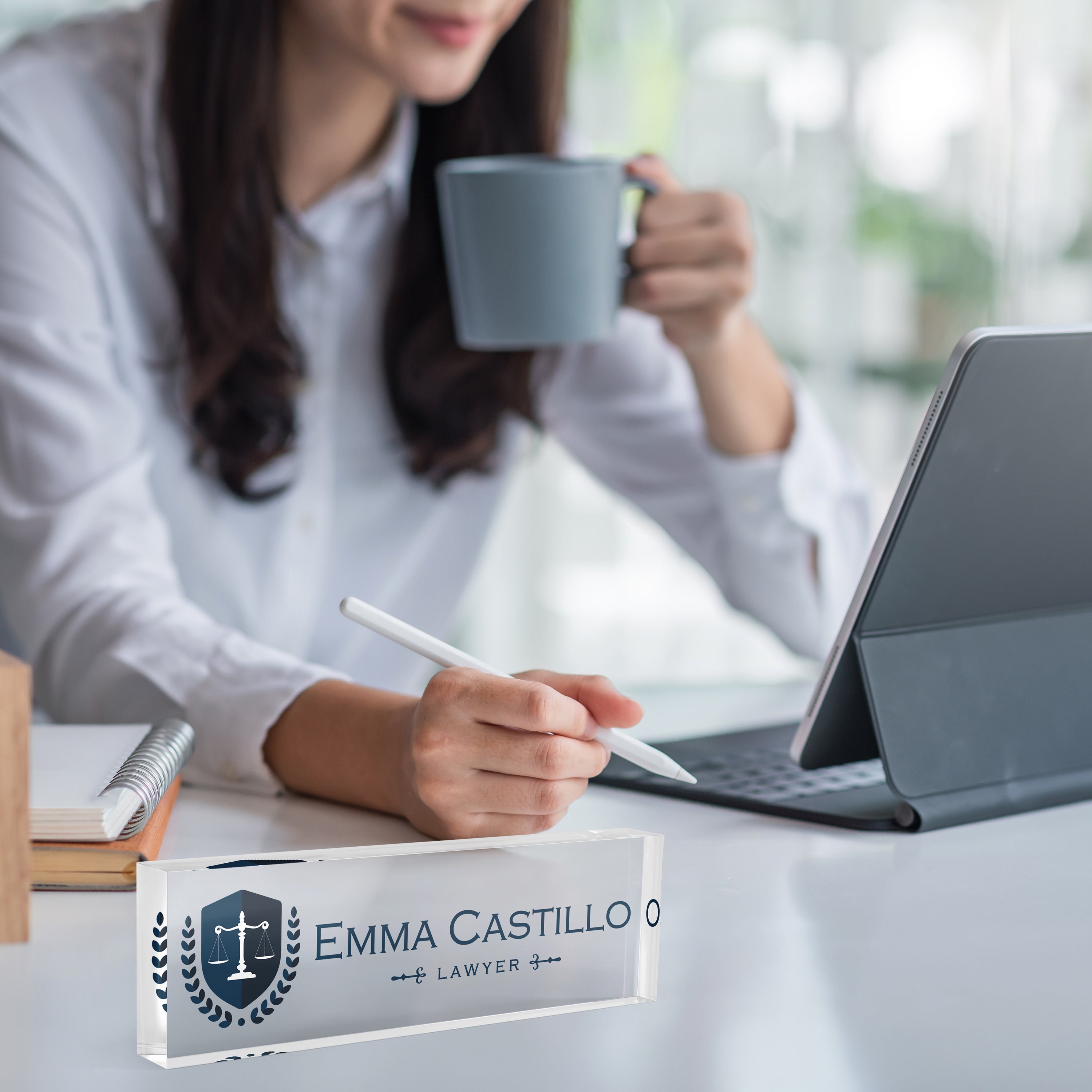 Lawyer Desk Name Plate, Lawyer Business Gift, Custom Personalized Desk Sign, Office Sign Desk