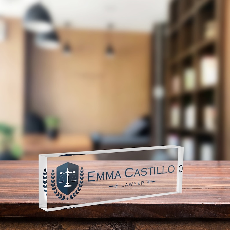 Lawyer Desk Name Plate, Lawyer Business Gift, Custom Personalized Desk Sign, Office Sign Desk