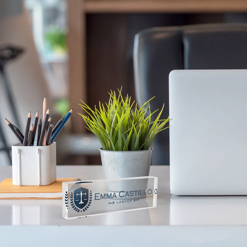 Lawyer Desk Name Plate, Lawyer Business Gift, Custom Personalized Desk Sign, Office Sign Desk