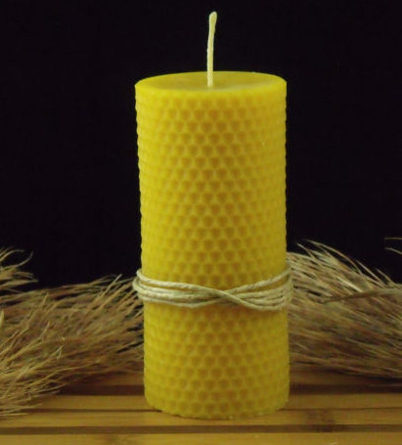 Beeswax Pillar Candle Etsy