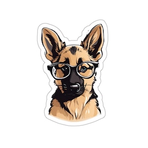 Gelehrter Schäferhund Vinyl Sticker